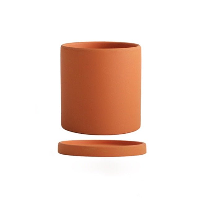 Hom & Ember – Elegant Ceramic Planter with Matching Saucer for a Serene Ambiance - Hom & Ember