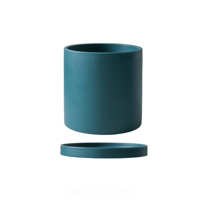 Hom & Ember – Elegant Ceramic Planter with Matching Saucer for a Serene Ambiance - Hom & Ember