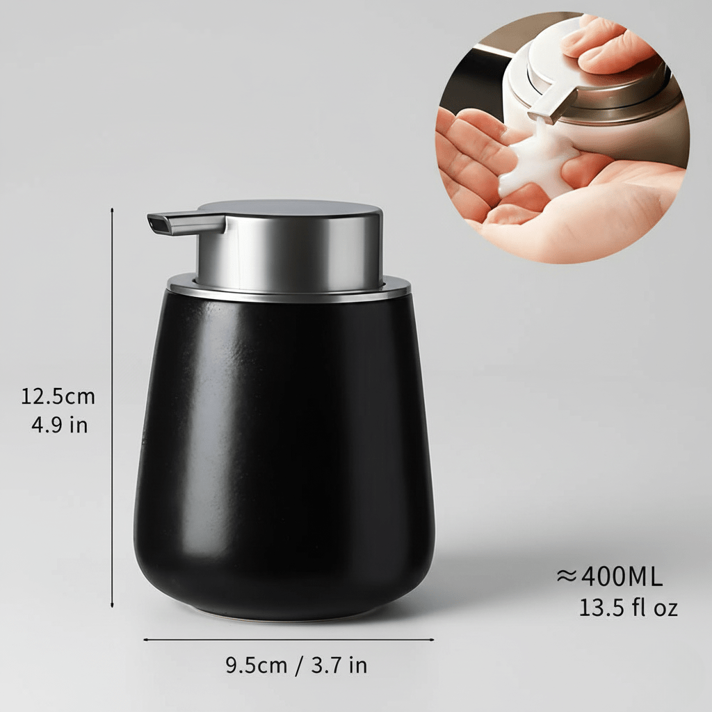 Hom & Ember – Elegant Ceramic Soap Dispenser for a Touch of Modern Luxury - Hom & Ember