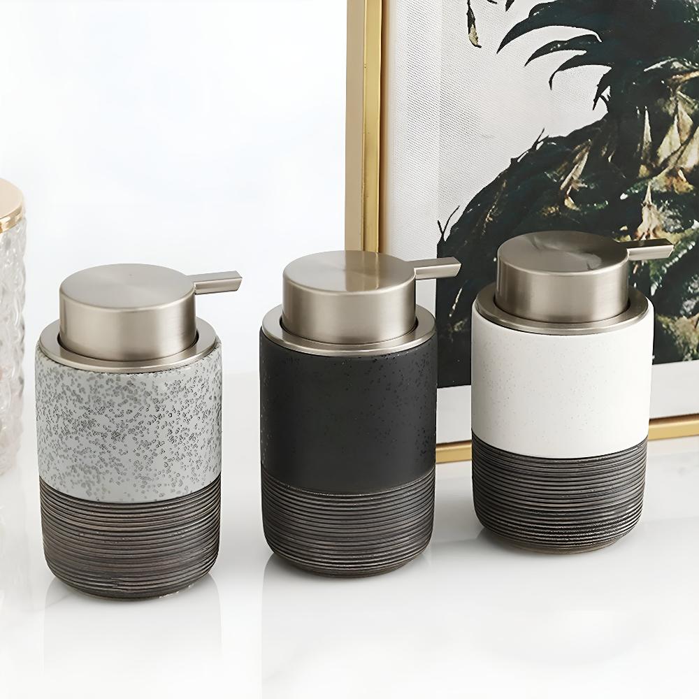 Hom & Ember – Elegant Ceramic Soap Dispenser for Modern Bathrooms with Timeless Charm - Hom & Ember