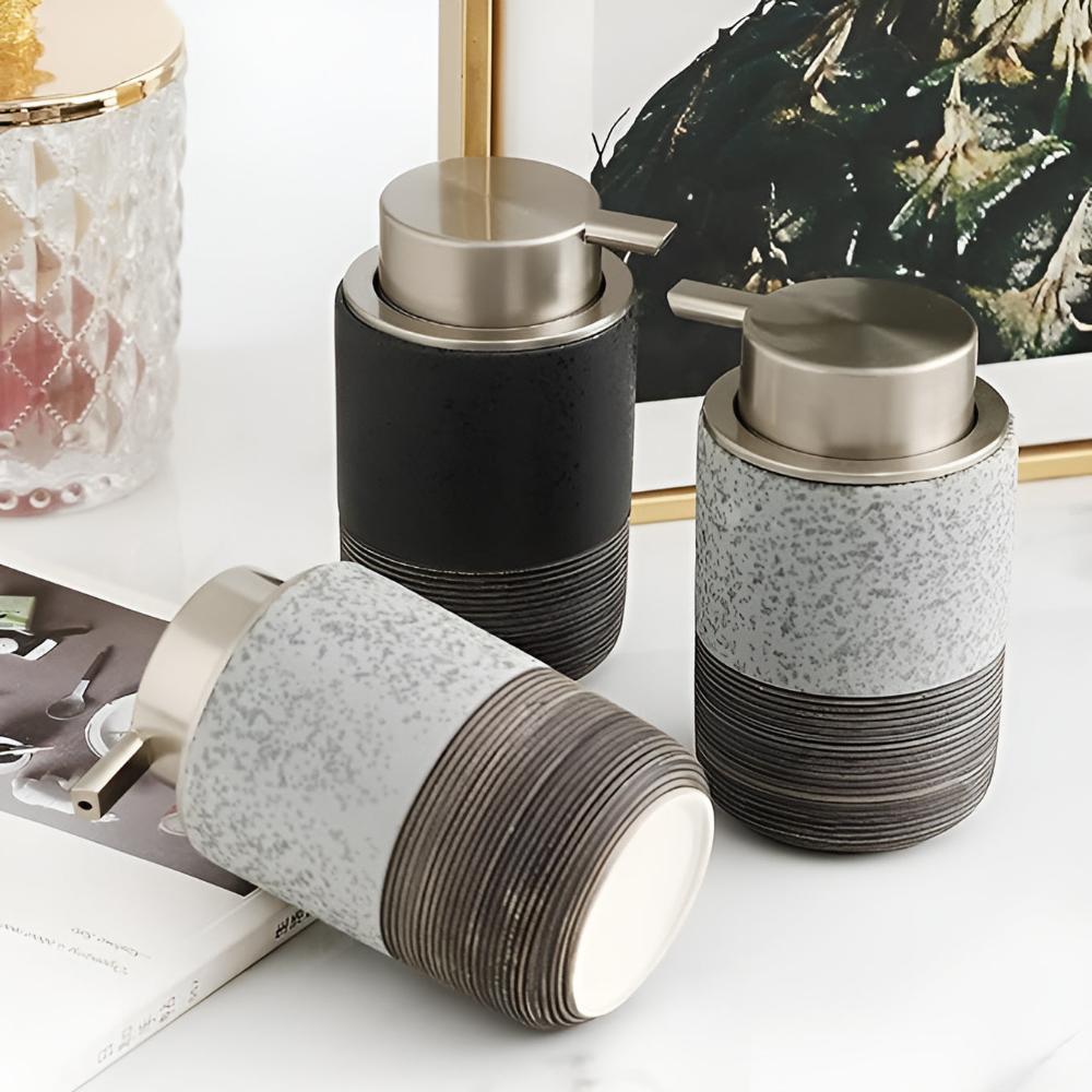Hom & Ember – Elegant Ceramic Soap Dispenser for Modern Bathrooms with Timeless Charm - Hom & Ember