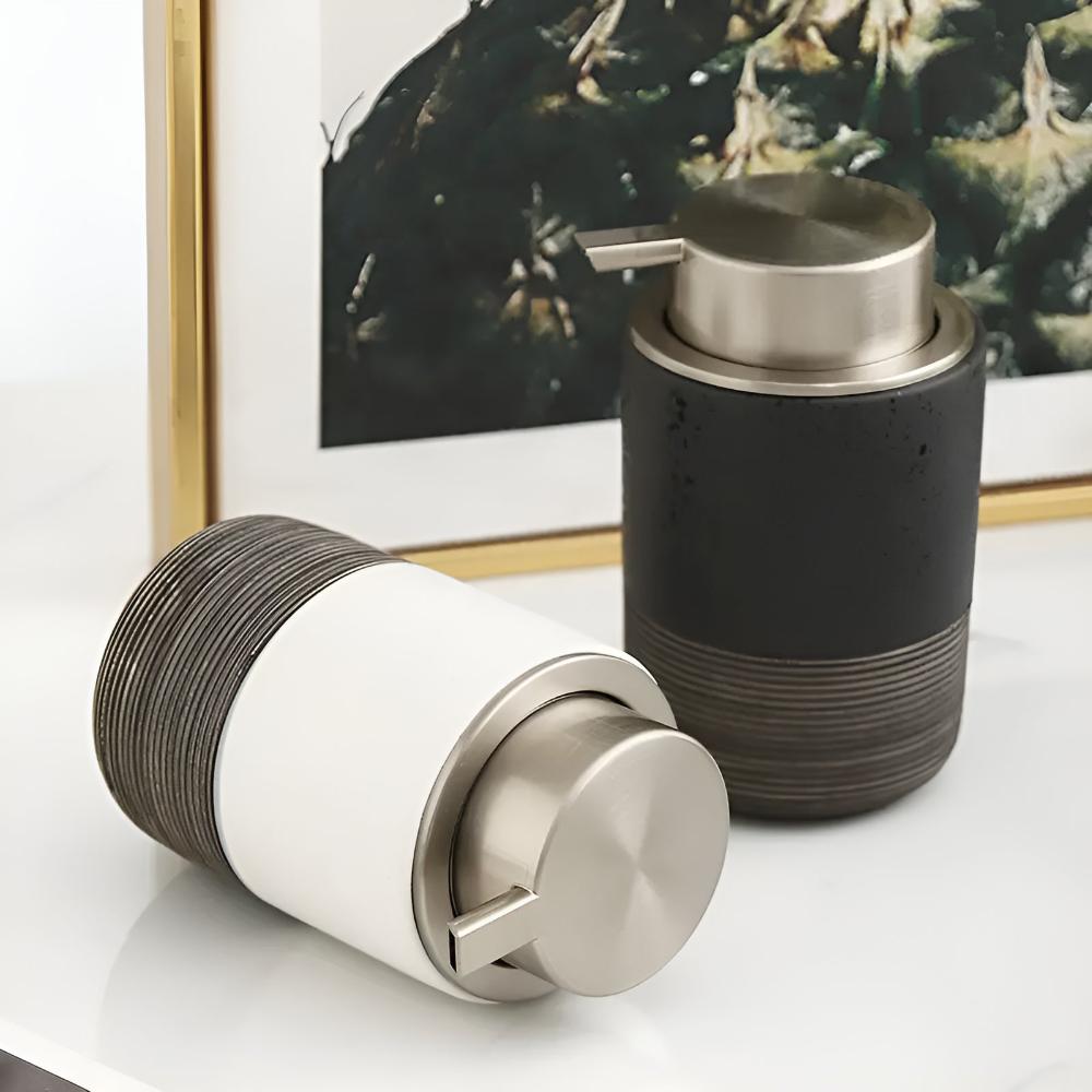 Hom & Ember – Elegant Ceramic Soap Dispenser for Modern Bathrooms with Timeless Charm - Hom & Ember