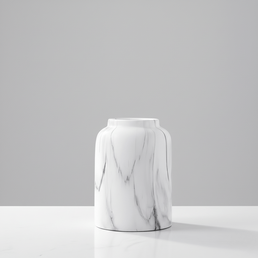 Hom & Ember – Elegant Ceramic Vase in Glossy Marble Finish for Stylish Decor with Timeless Charm - Hom & Ember