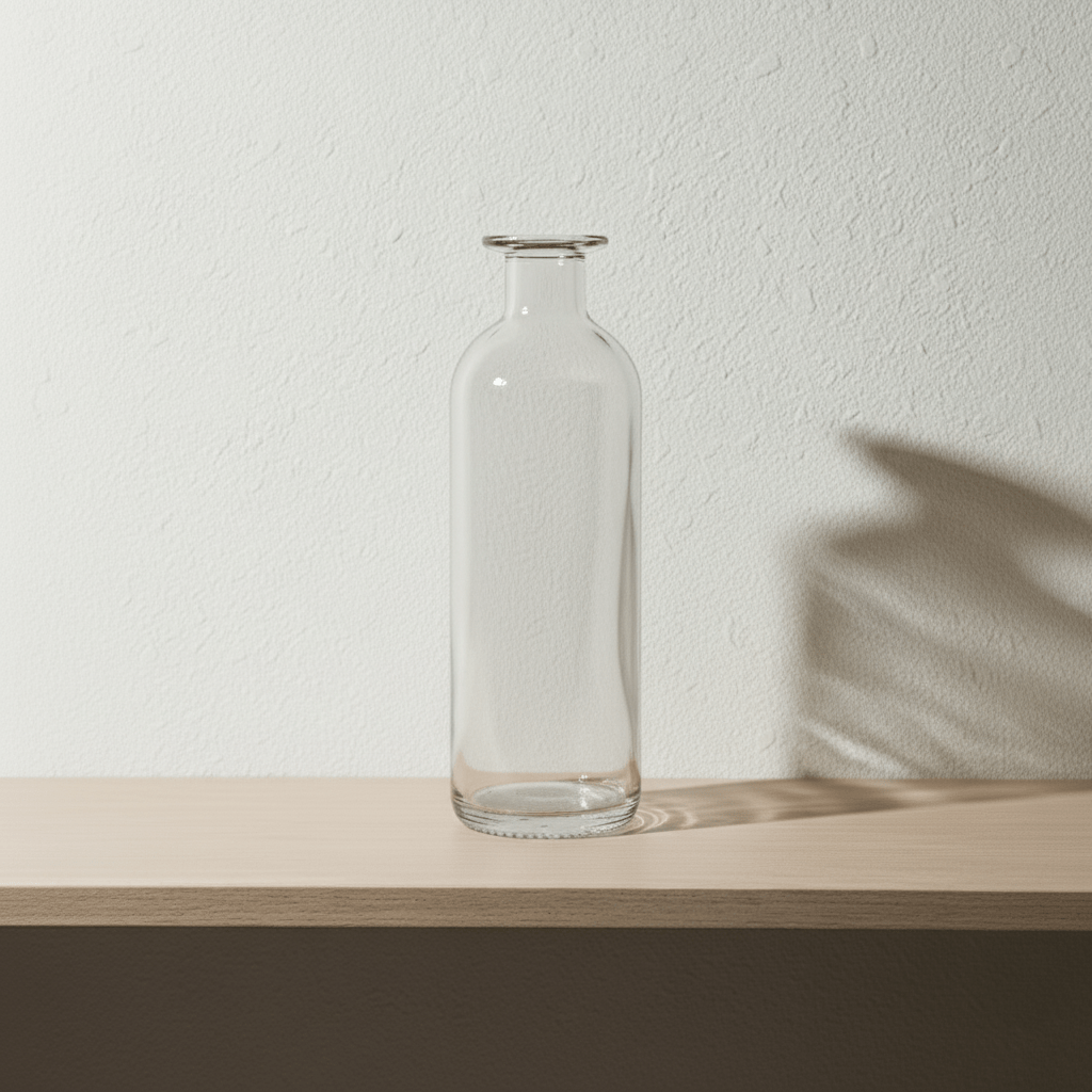 Hom & Ember Elegant Clear Glass Bud Vase - Minimalist Design - Hom & Ember