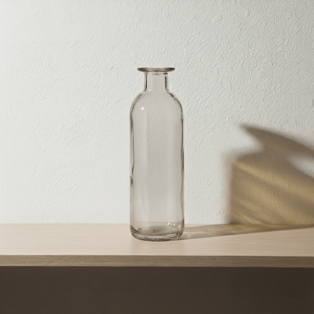 Hom & Ember Elegant Clear Glass Bud Vase - Minimalist Design - Hom & Ember