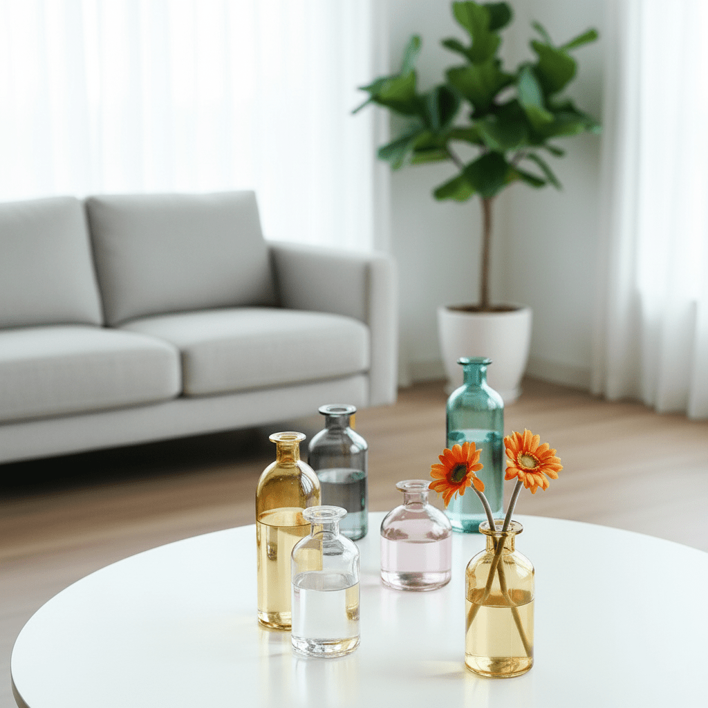 Hom & Ember Elegant Clear Glass Bud Vase - Minimalist Design - Hom & Ember