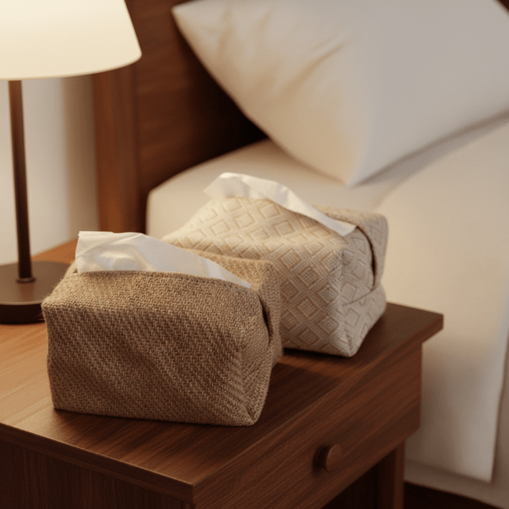 Hom & Ember – Elegant Cotton and Linen Tissue Box for a Touch of Timeless Luxury - Hom & Ember