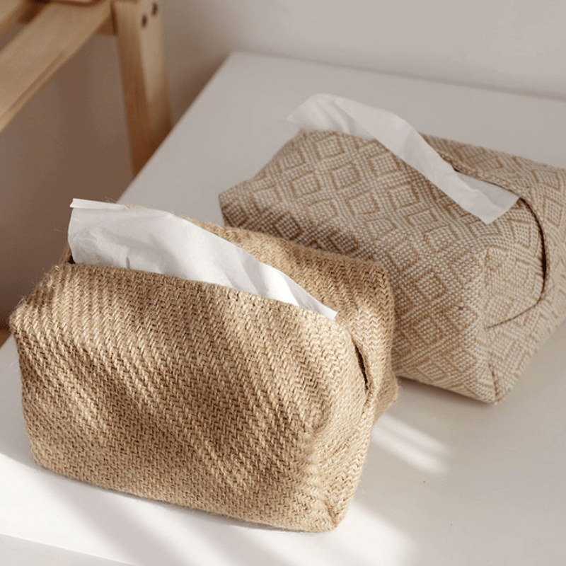 Hom & Ember – Elegant Cotton and Linen Tissue Box for a Touch of Timeless Luxury - Hom & Ember