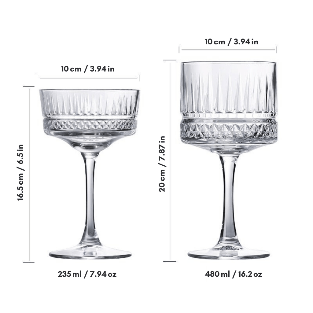 Hom & Ember – Elegant Crystal Cocktail Glasses for Sophisticated Gatherings with Timeless Charm - Hom & Ember