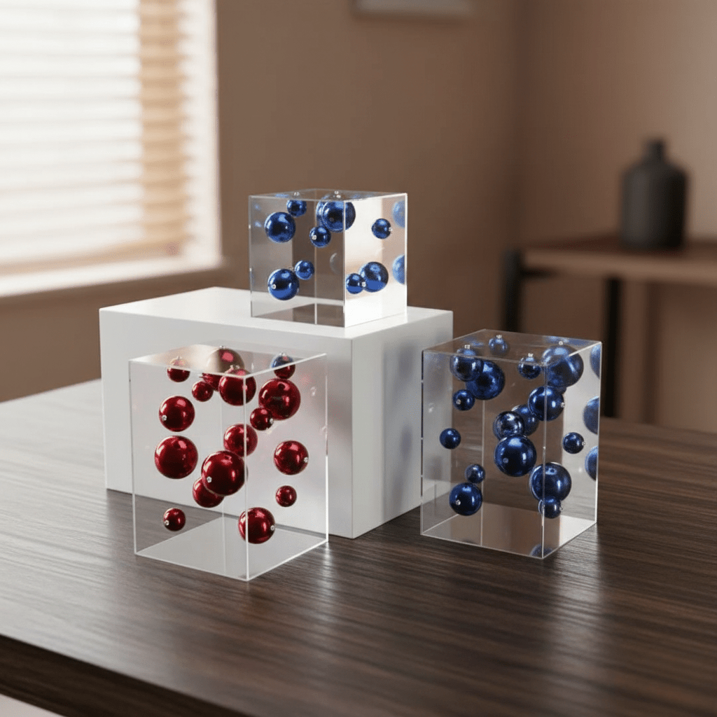 Hom & Ember – Elegant Decorative Cube Floating Spheres for a Captivating 3D Modern Effect - Hom & Ember