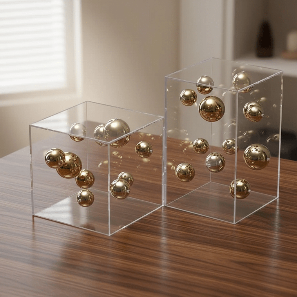 Hom & Ember – Elegant Decorative Cube Floating Spheres for a Captivating 3D Modern Effect - Hom & Ember