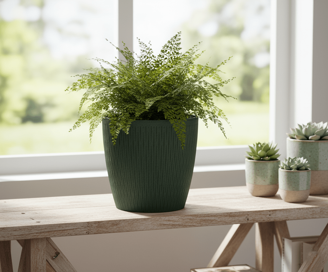 Hom & Ember – Elegant Designer Vase Recycled Leather Silvy Collection - Hom & Ember