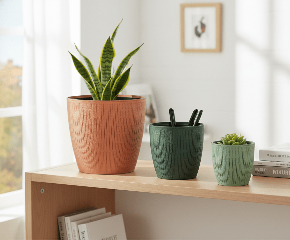 Hom & Ember – Elegant Designer Vase Recycled Leather Silvy Collection - Hom & Ember