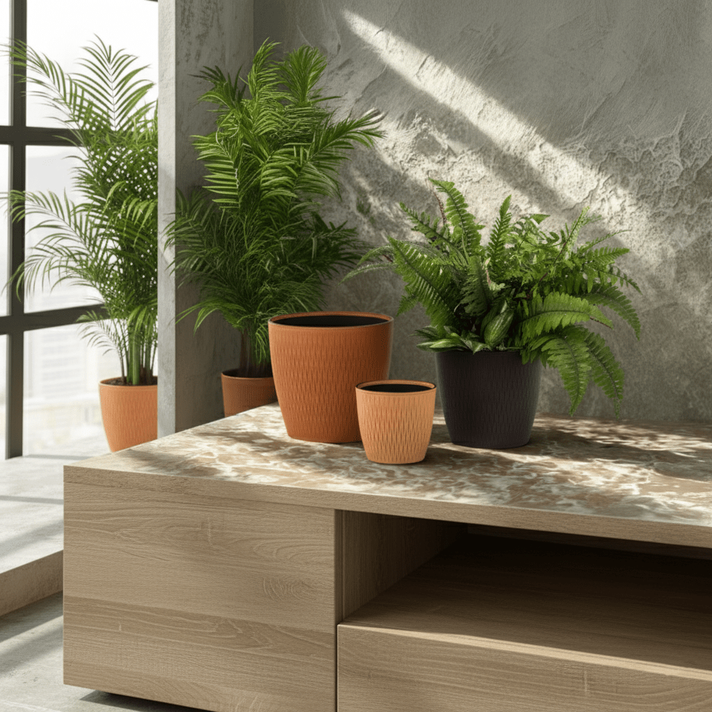 Hom & Ember – Elegant Designer Vase Recycled Leather Silvy Collection - Hom & Ember