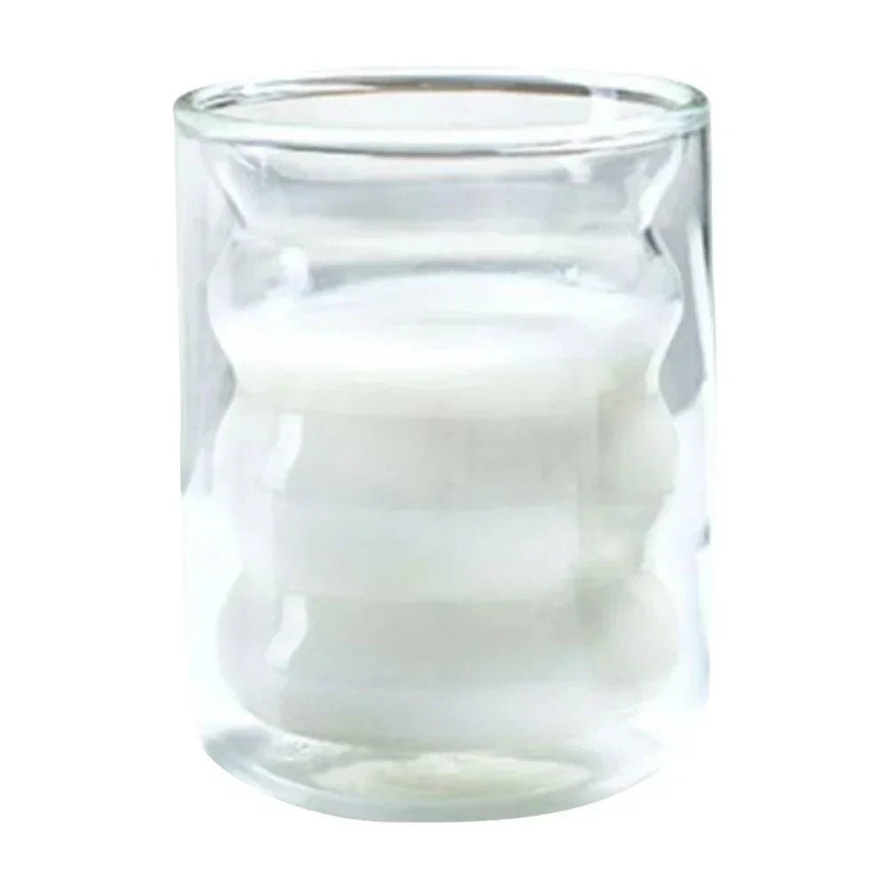 Hom & Ember – Elegant Double Wall Wave Design Mug for a Serene Coffee Experience - Hom & Ember