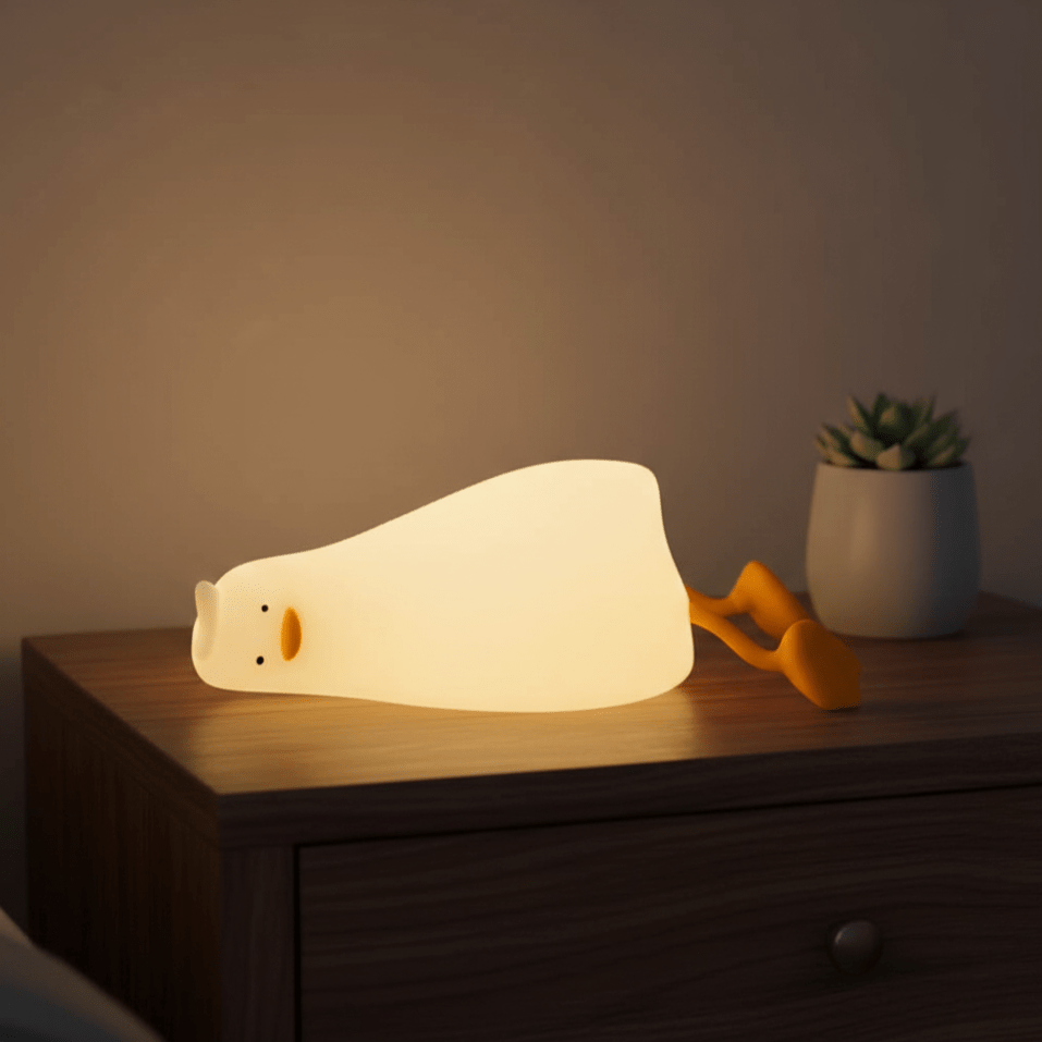 Hom & Ember – Elegant Duck - Shaped Ambient Lamp in Soft Silicone for a Serene Ambiance - Hom & Ember