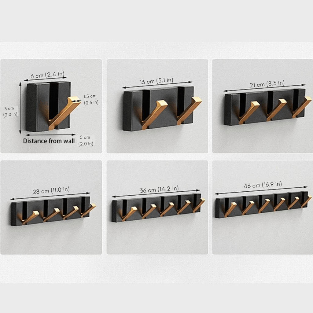 Hom & Ember – Elegant Foldable Wall Hook in Sleek Metal Finish for a Chic Space - Hom & Ember