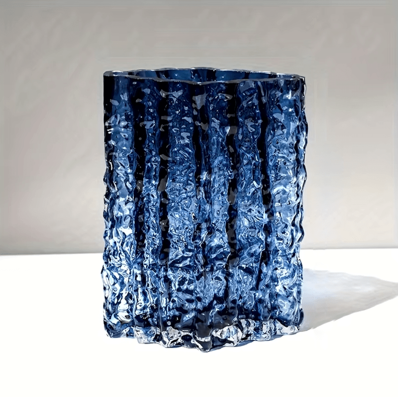 Hom & Ember – Elegant Frosted Textured Glass Vase for a Chic Home Décor with Timeless Charm - Hom & Ember