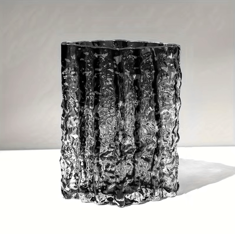 Hom & Ember – Elegant Frosted Textured Glass Vase for a Chic Home Décor with Timeless Charm - Hom & Ember