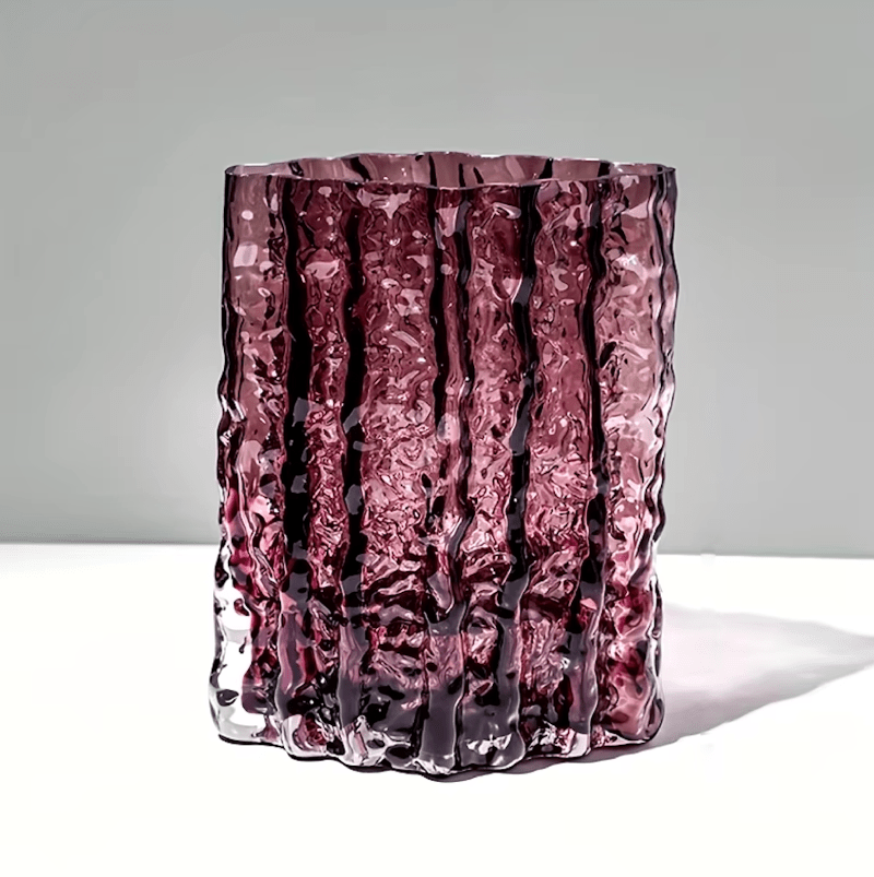 Hom & Ember – Elegant Frosted Textured Glass Vase for a Chic Home Décor with Timeless Charm - Hom & Ember
