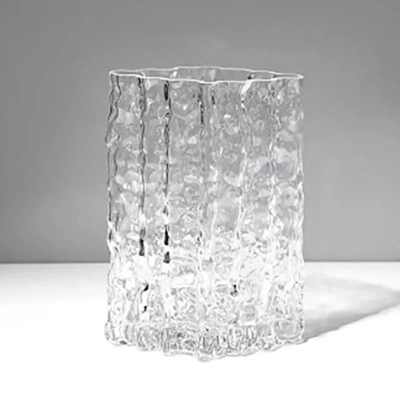 Hom & Ember – Elegant Frosted Textured Glass Vase for a Chic Home Décor with Timeless Charm - Hom & Ember