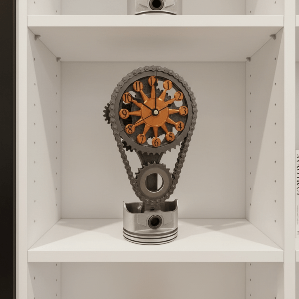 Hom & Ember – Elegant Gear - Driven Display Clock Design for Timeless Charm - Hom & Ember