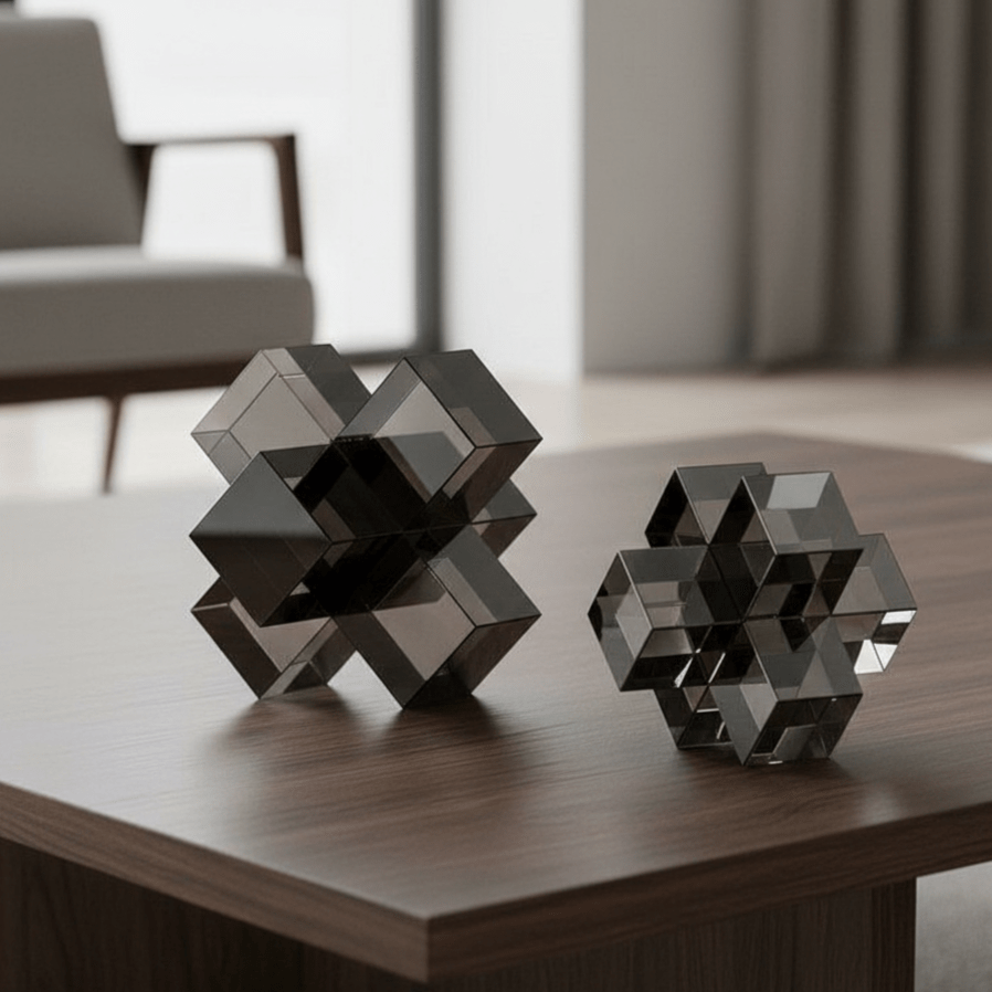 Hom & Ember – Elegant Geometric Crystal Sculpture for a Touch of Timeless Charm - Hom & Ember