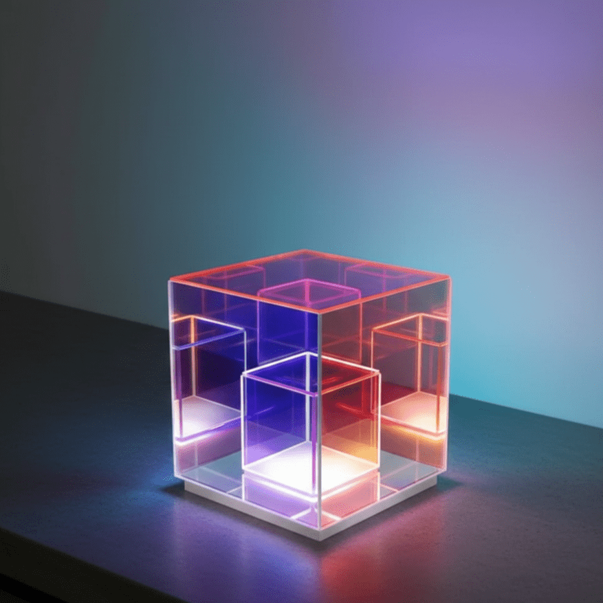 Hom & Ember – Elegant Geometric Cube Matrix Lamp Fixture for Modern Spaces with Timeless Charm - Hom & Ember