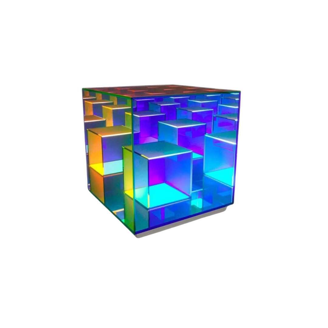 Hom & Ember – Elegant Geometric Cube Matrix Lamp Fixture for Modern Spaces with Timeless Charm - Hom & Ember