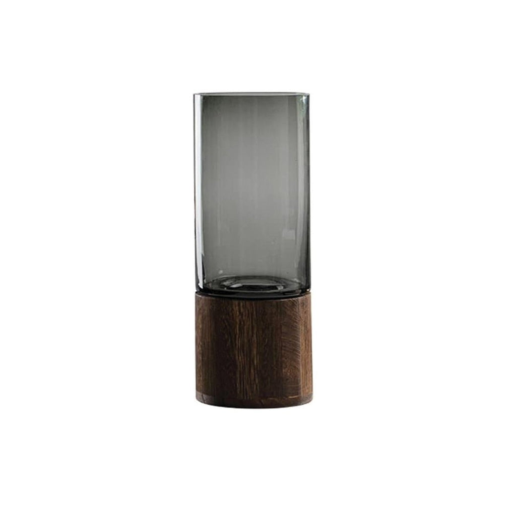 Hom & Ember – Elegant Glass and Wood Flower Vase for a Timeless Design with Rustic Charm - Hom & Ember