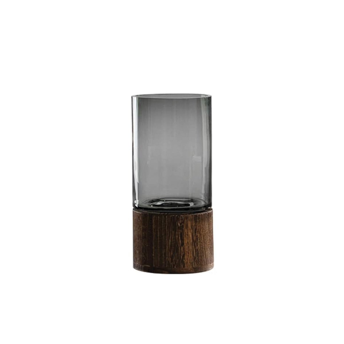 Hom & Ember – Elegant Glass and Wood Flower Vase for a Timeless Design with Rustic Charm - Hom & Ember