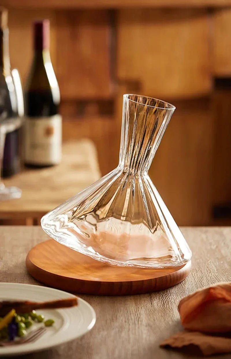 Hom & Ember – Elegant Glass Rotating Carafe for Stylish Living Spaces for a Serene Ambiance - Hom & Ember