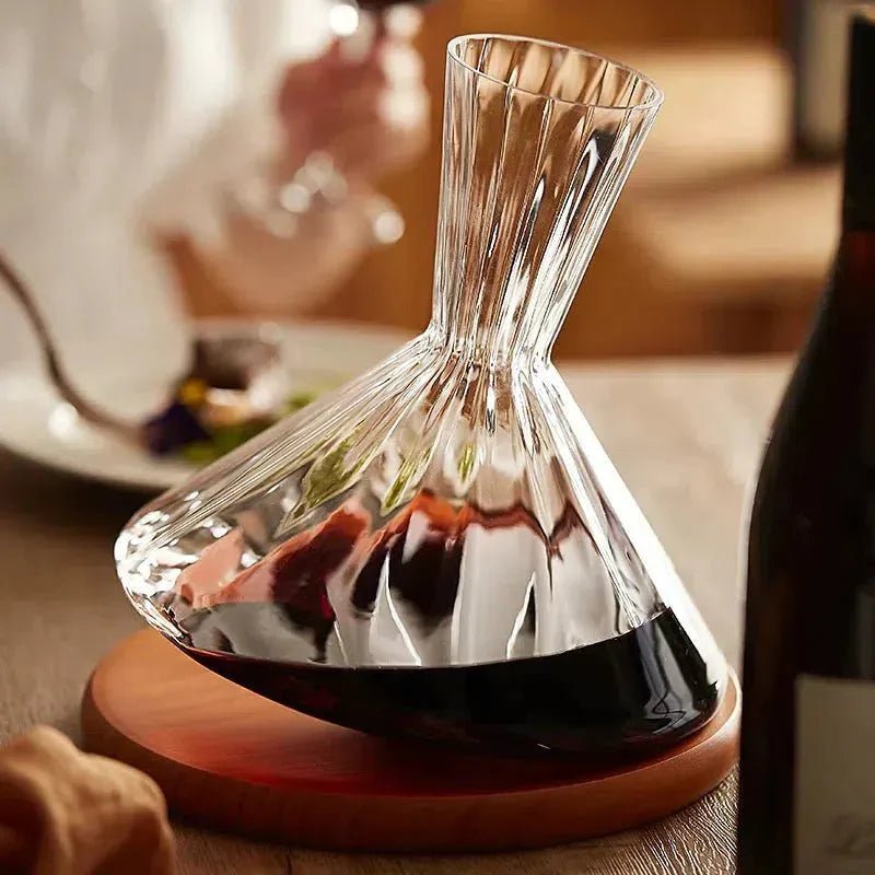 Hom & Ember – Elegant Glass Rotating Carafe for Stylish Living Spaces for a Serene Ambiance - Hom & Ember