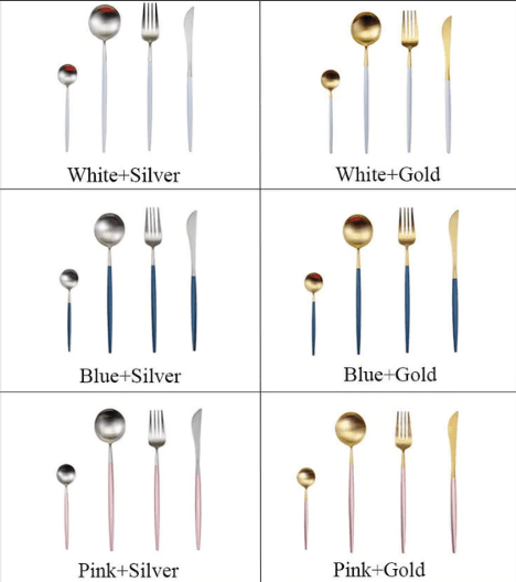 Hom & Ember – Elegant Gold and Silver Stainless Steel Cutlery Set for Sophisticated Dining Experiences - Hom & Ember