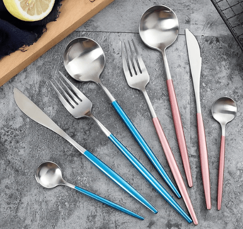 Hom & Ember – Elegant Gold and Silver Stainless Steel Cutlery Set for Sophisticated Dining Experiences - Hom & Ember
