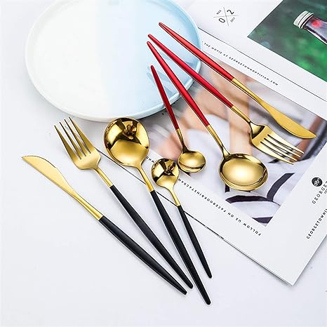 Hom & Ember – Elegant Gold and Silver Stainless Steel Cutlery Set for Sophisticated Dining Experiences - Hom & Ember