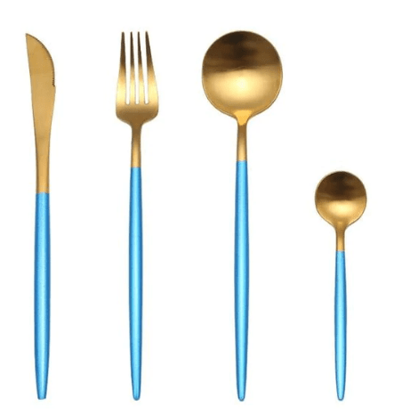 Hom & Ember – Elegant Gold and Silver Stainless Steel Cutlery Set for Sophisticated Dining Experiences - Hom & Ember