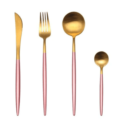 Hom & Ember – Elegant Gold and Silver Stainless Steel Cutlery Set for Sophisticated Dining Experiences - Hom & Ember