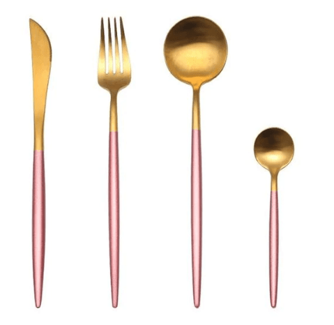 Hom & Ember – Elegant Gold and Silver Stainless Steel Cutlery Set for Sophisticated Dining Experiences - Hom & Ember