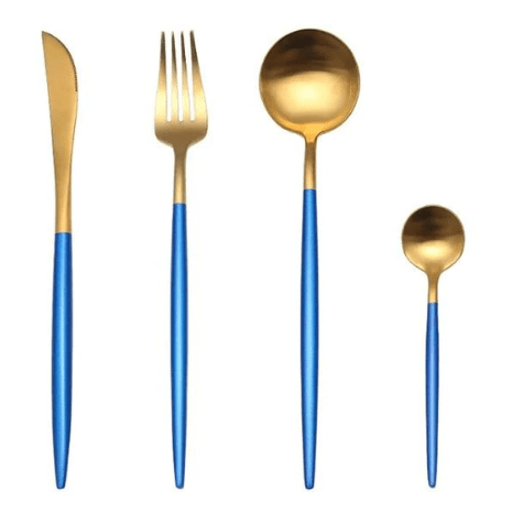 Hom & Ember – Elegant Gold and Silver Stainless Steel Cutlery Set for Sophisticated Dining Experiences - Hom & Ember