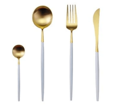 Hom & Ember – Elegant Gold and Silver Stainless Steel Cutlery Set for Sophisticated Dining Experiences - Hom & Ember