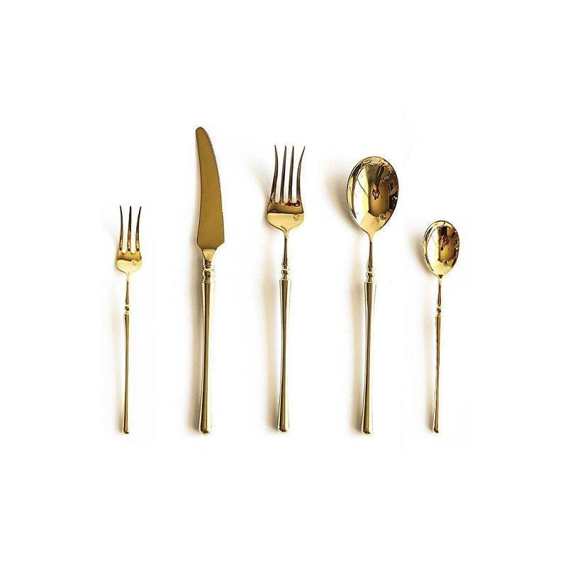 Hom & Ember – Elegant Gold - Plated Stainless Steel Cutlery Collection for a Refined Dining Experience - Hom & Ember