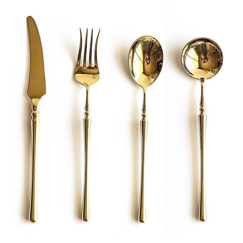 Hom & Ember – Elegant Gold - Plated Stainless Steel Cutlery Collection for a Refined Dining Experience - Hom & Ember