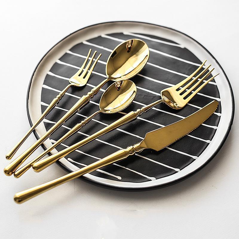 Hom & Ember – Elegant Gold - Plated Stainless Steel Cutlery Collection for a Refined Dining Experience - Hom & Ember