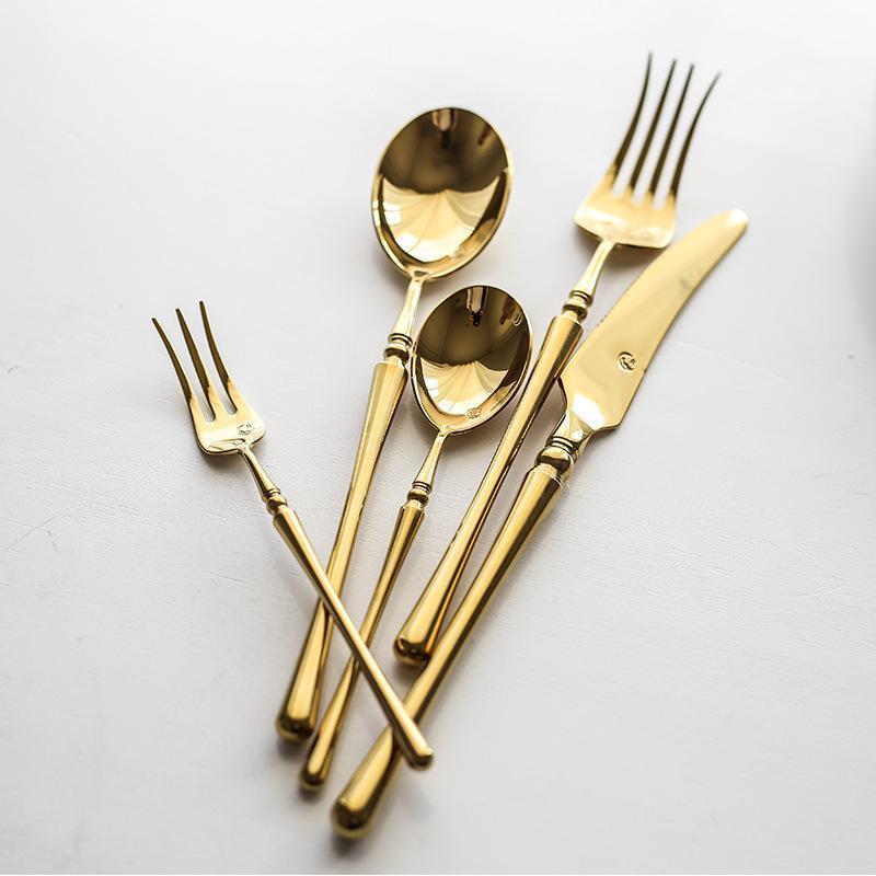 Hom & Ember – Elegant Gold - Plated Stainless Steel Cutlery Collection for a Refined Dining Experience - Hom & Ember