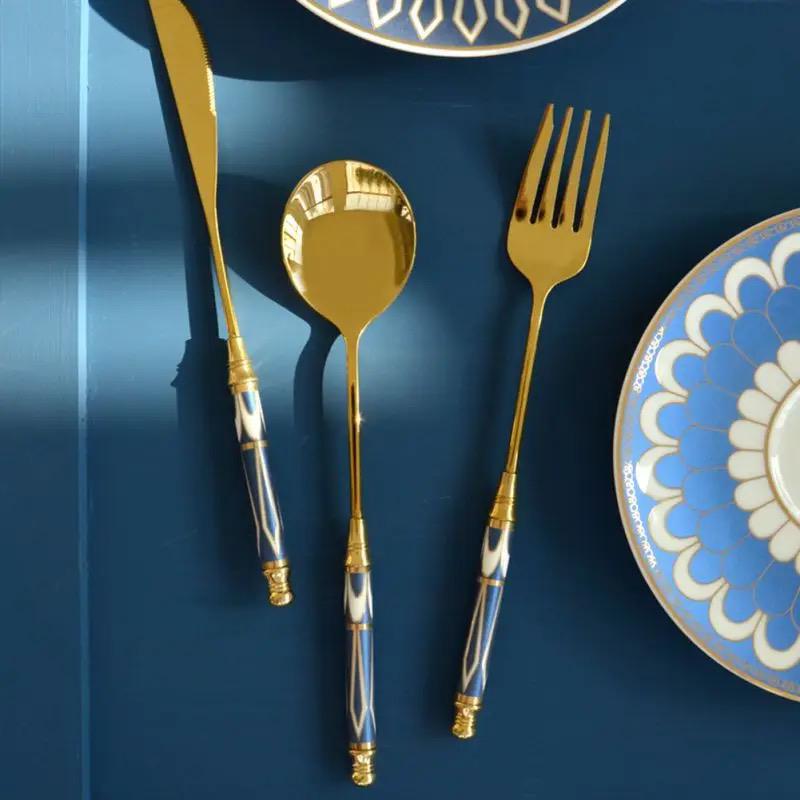 Hom & Ember – Elegant Golden Cutlery Set for Mediterranean - Inspired Dining, Perfect for a Serene Ambiance - Hom & Ember