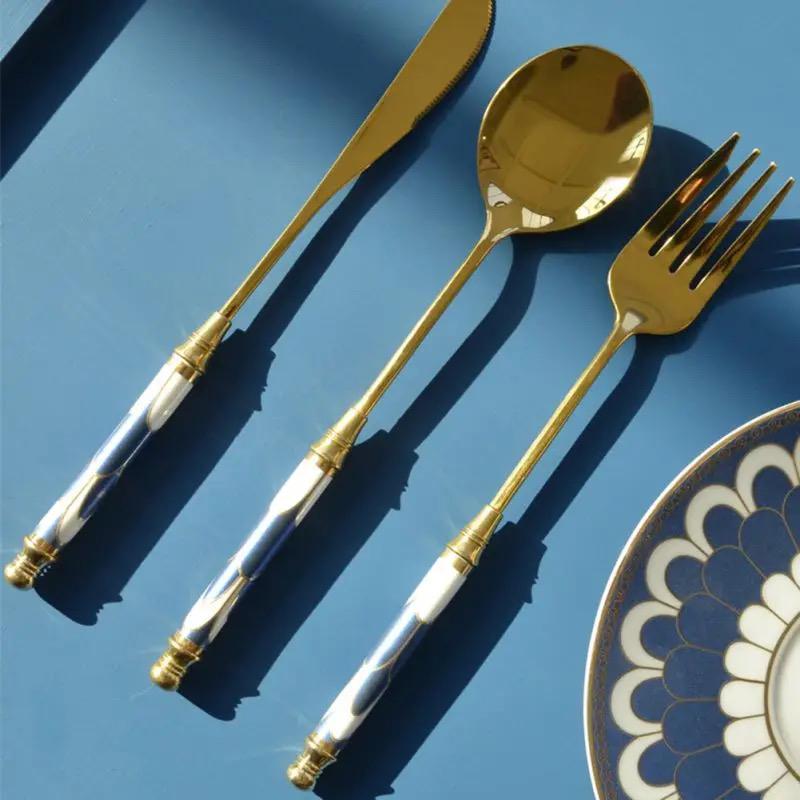 Hom & Ember – Elegant Golden Cutlery Set for Mediterranean - Inspired Dining, Perfect for a Serene Ambiance - Hom & Ember