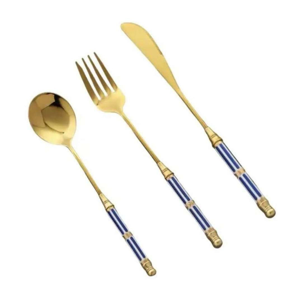 Hom & Ember – Elegant Golden Cutlery Set for Mediterranean - Inspired Dining, Perfect for a Serene Ambiance - Hom & Ember