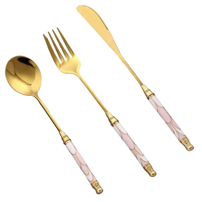 Hom & Ember – Elegant Golden Cutlery Set for Mediterranean - Inspired Dining, Perfect for a Serene Ambiance - Hom & Ember