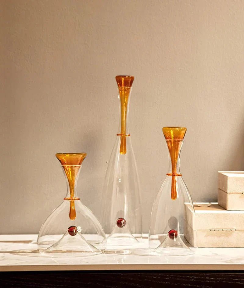 Hom & Ember – Elegant Hand - Blown Glass Carafe with Decorative Stopper for a Refined Dining Experience - Hom & Ember